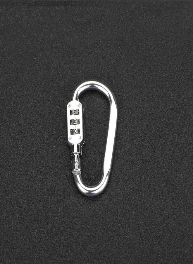VIVITO Carabiner Hook Lock with 3 Digits Combination Lock | Resettable Code | Anti-Theft Padlock | Multi Color by VIVITO (Silver) - Image 1